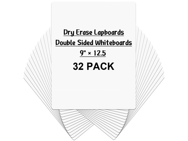 Dry Erase Lapboards, 32 Pack Double Sided Dry Erase Lap Boards 9 x 12.5 Inch Small Dry Erase Boards for Students Classroom Teacher Supplies