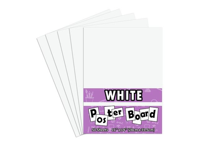 50PCS White Poster Board 11'X14',Poster Board Bulk Super Value Poster Boards for School Craft Project Presentation Drawing Graphic Display