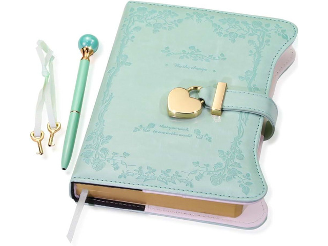 Diary with Lock and Keys for Girls Gift Ideas, 360 Pages Journal Elegant Gift Box for Teen Girls, B6 Gold Edged Pages Refillable Notebook with Pen...