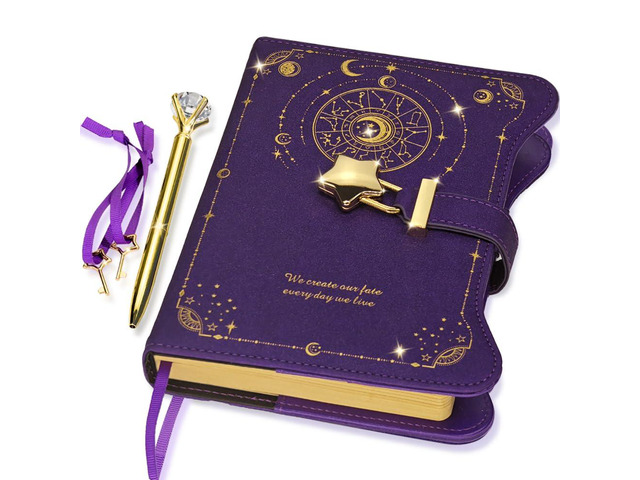 Diary with Lock and Keys for Girls Gift Ideas, 360 Pages Journal Elegant Gift Box for Teen Girls, B6 Kraft Pages Refillable Notebook with Pen and...