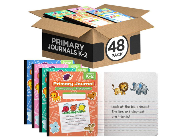 Primary Composition Notebook K-2 Primary Ruled Composition Book Primary Writing Journal Bulk Grades K-2 Story Composition Notebooks For Kids 100...
