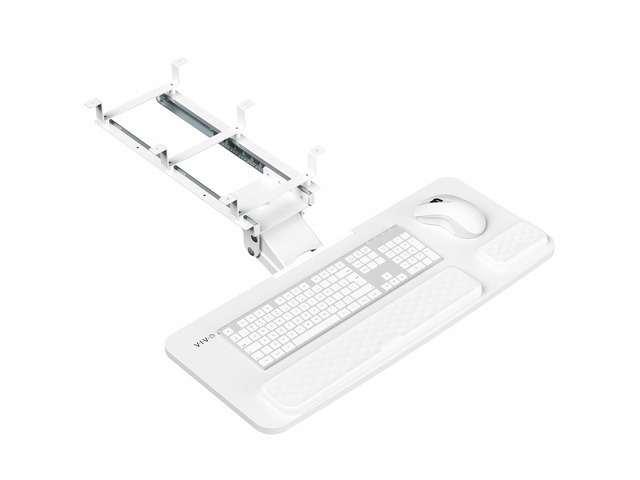 Premium White Under Desk 27 x 11 in Keyboard Tray, MOUNT-KB27P-W Deluxe Adjustable Computer Keyboard & Mouse Platform Tray, Ergonomic Under Table...