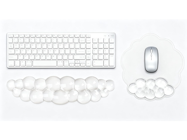 Mouse Pad with Wrist Rest, Soft Cloud Gel Keyboard Mouse Pad Set with Hand Wrist Support, Cute Non Slip Office Desk Accessories for Comfort/Pain...