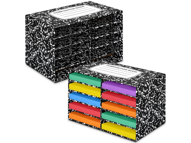 2 Pcs Composition Classroom Paper Storage Organizer Construction Paper Storage Desktop Mailbox File Sorter Literature Cardboard Organizer for Home...