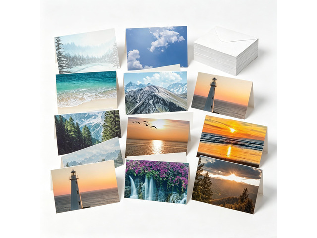 100 Pcs Blank Note Cards and Envelopes 4x6 Natural Scenery Blank Greeting Cards with Matching Peel-and-seal Stickers Plain Notecards Stationery for...