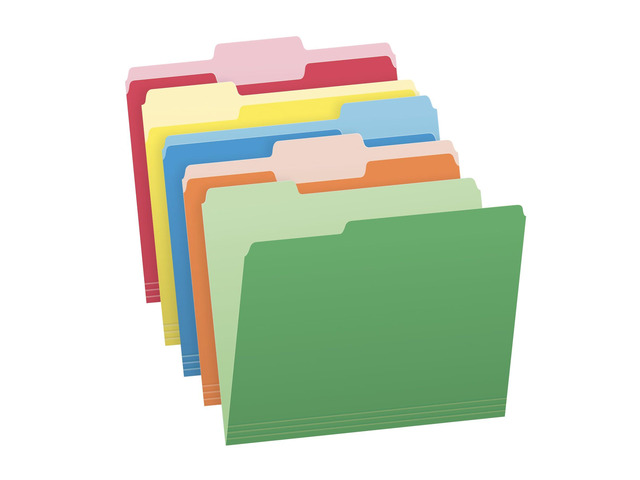 Colored File Folders, 100 Pack, Letter Size (8.5' x 11'), 3 Tabs, Durable Paper, 5 Colors: Blue, Green, Red, Yellow, Orange, Color-Coding for...