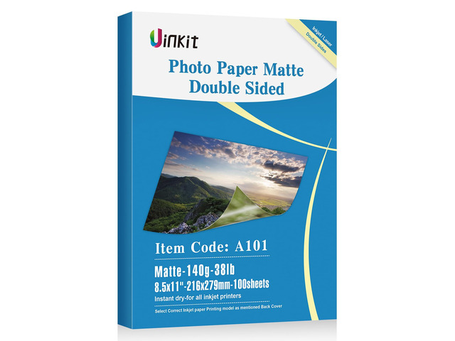 100 Sheets Thin Matte Presentation Paper Photo Double Sided 8.5x11 38lb 140gsm Printable on Both Sides Brochure Photos Picture Poster Playbill...