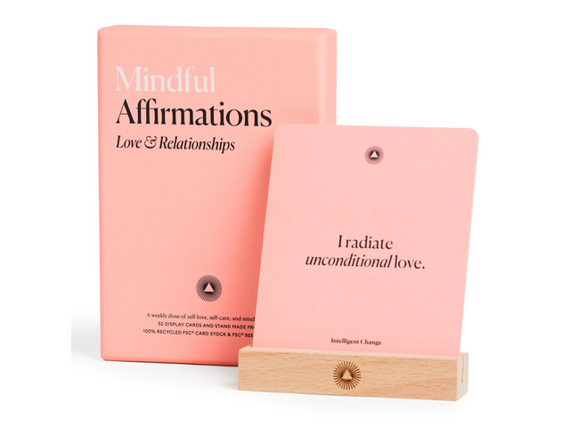 52 Mindful Affirmation Cards for Love and Relationships, Daily Words of Inspiration, Self Care Positive Affirmation Cards for Women with Stand,...