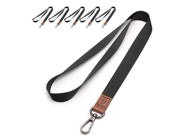 Lanyard, Long Neck Lanyard Key Lanyard, Id Badge Lanyard for Women and Men, Whistle, Keychain Soft Key Lanyard (Black5)