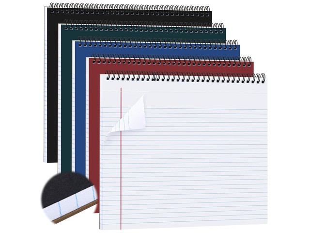 4 Landscape Legal Pad 11 x 9.5 College Ruled Top Spiral Horizontal Notebook 4 White and Multicolor Pads, 50 Sheets Each, Hole Punched Pages, Mixed...