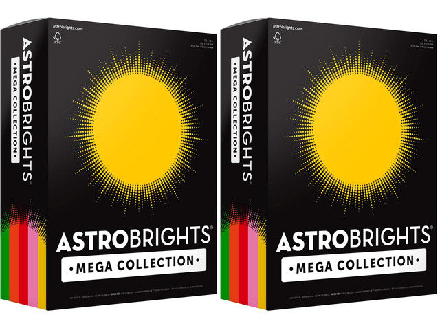 Mega Collection, Colored Cardstock, Retro' 5-Color Assortment, 320 Sheets, 65 lb/176 gsm, 8.5' x 11' (91688) (Pack of 2)