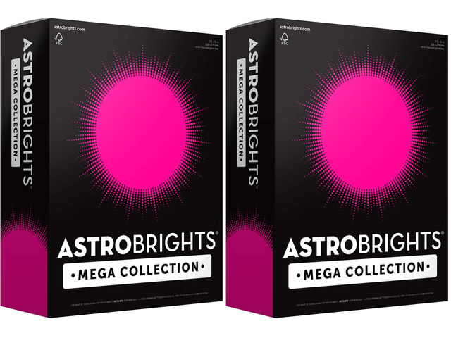 Mega Collection, Colored Cardstock, Ultra Pink, 65 lb/176 gsm, 8.5' x 11' - MORE SHEETS! (91680), 320 Sheets (Pack of 2)