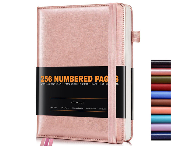 Lined Journal Notebook for Women Men, 256 Numbered Pages Hardcover Leather Journals for Writing, A5 Journaling Notebooks, College Ruled Journal for...