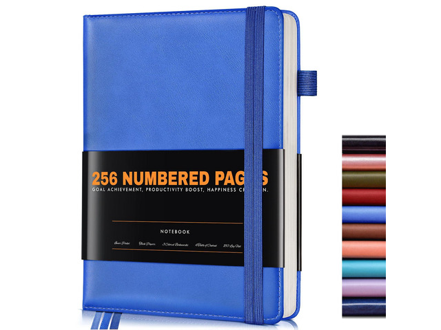 Lined Journal Notebook for Women Men, 256 Numbered Pages Hardcover Leather Journals for Writing, A5 Journaling Notebooks, College Ruled Journal for...