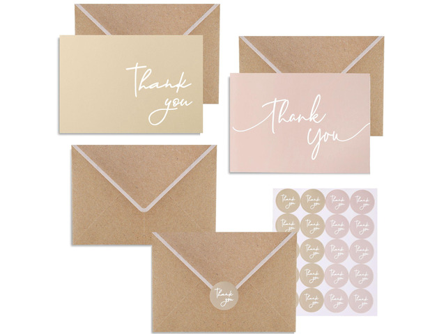 100 PK Bulk Thank You Cards with Envelopes - 5 x 3.5 Inches Wedding Cards Baby Shower Bridal Shower Personalized Thank You Notes for Small Business...