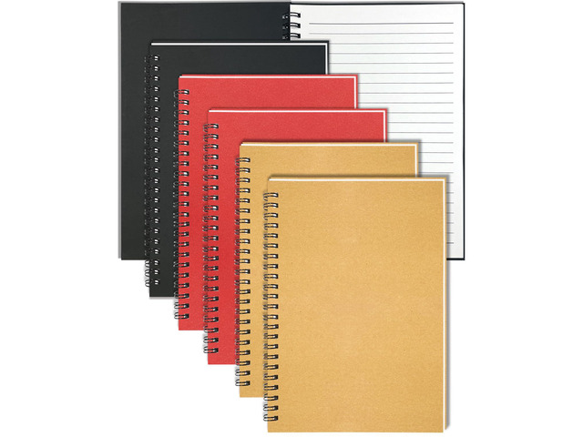 6Pack Spiral Notebook, 5.7x8.3 Small Notebooks for Work 120 Page Note Pads Multipack Blank Kraft A5 College Ruled Notebook Journal Spiral Bound for...