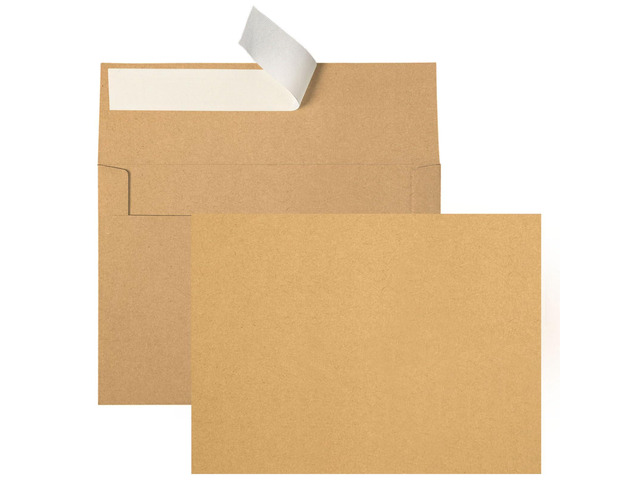 5x7 Brown Kraft Blank Note Cards with Envelopes 100 Pack (Not Folded) 5x7 Flat Cardstock and A7 Brown Envelopes Self Seal for Wedding, Invitation,...