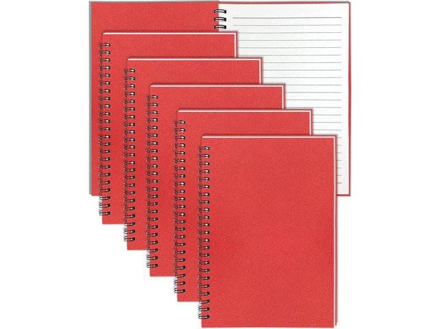 6Pack Spiral Notebook, 5.7x8.3 Small Notebooks for Work 120 Page Note Pads Multipack Blank Kraft A5 College Ruled Notebook Journal Spiral Bound for...