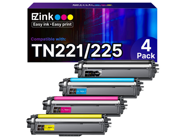 TN221 TN225 Compatible for Brother TN221 TN225 Toner Cartridge to Use with MFC-9130CW HL-3170CDW HL-3180CDW MFC-9340CDW MFC-9330CDW Printer (1...