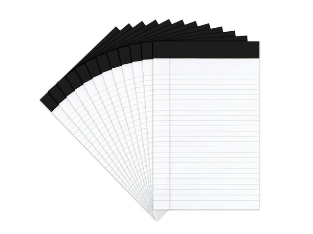 Legal Pads 8.5 x 11-50 Sheets Notepad, 12 Pack White Lined Notepads White Lined Notepads 8.5 x 11 Wide Ruled, Perforated Writing Pads Letter Size...