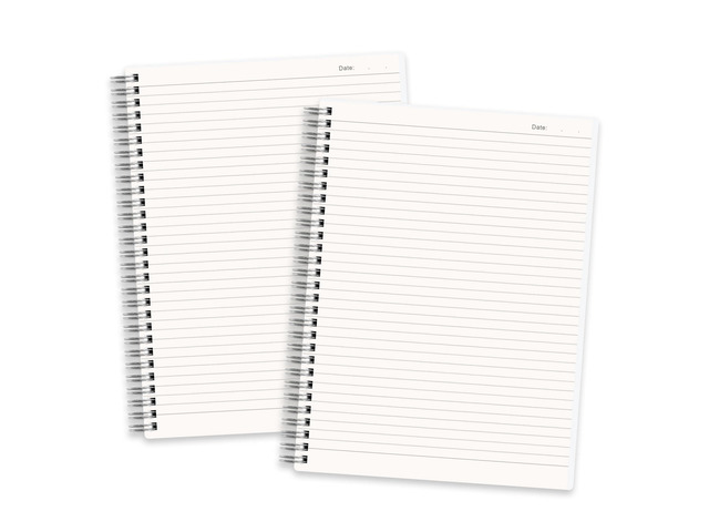 Spiral College Ruled Notebook, 160 Pages per Pack, B5 (7.6' x 10') 2-Pack, 100 GSM Thick Paper, Flexible Plastic Cover, for School, Work, Writing,...