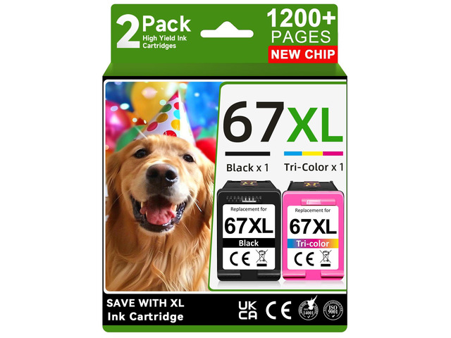 67XL Ink Cartridges Black Color Combo Pack Compatible for HP 67 Ink Compatible for HP Ink 67 for HP 67 Ink Cartridges Black Color Combo Pack Fit...