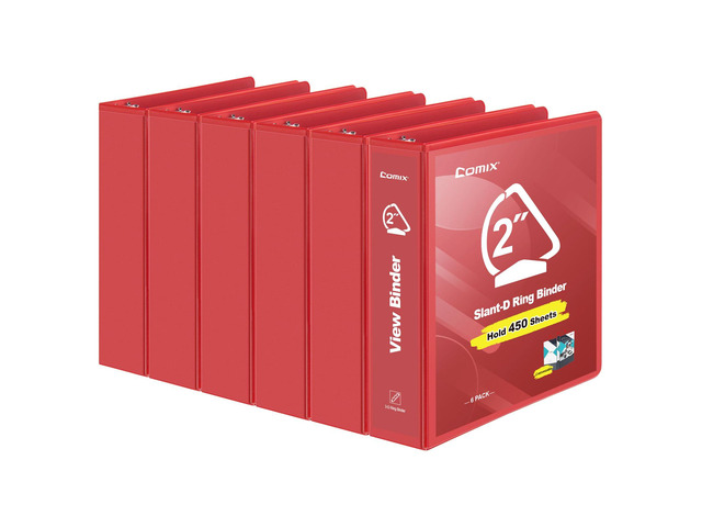 Sturdy 2 Inch Slant-D Ring 3 Ring Binder with Clear View Cover 2'Heavy Duty Slant-D Ring,PVC-Free 2.4mm Board,Holds 225 Letter Sheets,Commercial...