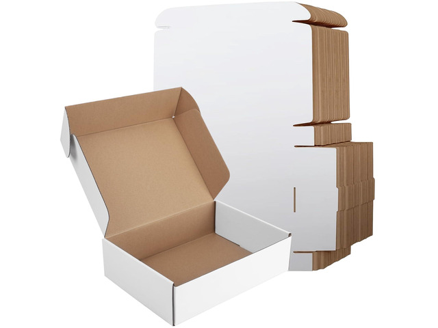 9x6x4 Inches Shipping Boxes Set of 50, White Corrugated Cardboard Boxes, Mailer Boxes for Small Business
