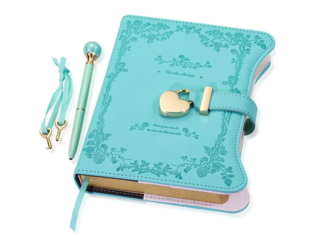 Diary with Lock and Keys for Girls Gift Ideas, 360 Pages Journal Elegant Gift Box for Teen Girls, B6 Gold Edged Pages Refillable Notebook with Pen...