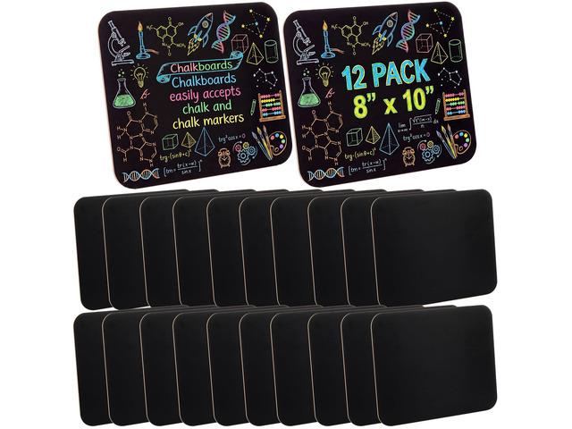 20 Pcs Chalk Board for Kid Bulk Double-Sided Chalkboard, 8' × 10' Wooden, Frameless, Mini Blackboard, for Kids Student School Classroom Home...