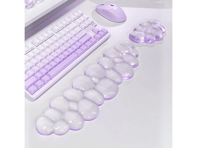 Mouse Pad with Wrist Rest, Soft Cloud Gel Keyboard Mouse Pad Set with Hand Wrist Support, Cute Non Slip Office Desk Accessories for Comfort/Pain...