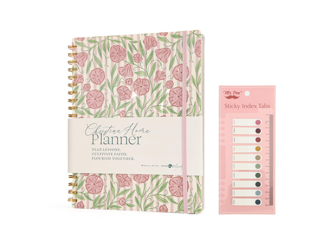 Homeschool Planner 8.5' x 11', Hard Cover Spiral Bound Designed in Partnership with Teach Them Diligently, Undated Weekly & Monthly Organizer with...