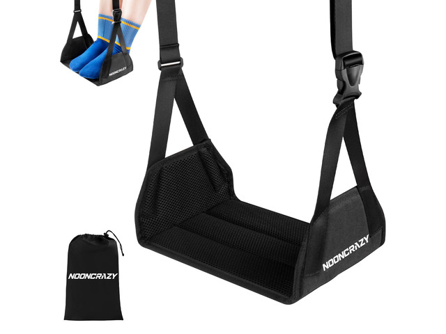 Airplane Foot Fammock, No Collapse Thickened Bamboo Plane Foot Rest Travel Portable Airplane Foot Sling Wing with Thickened Foam & Carry Bag,...