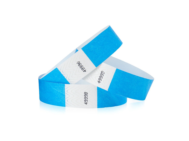 5,000 Neon Blue Tyvek Wristbands for Events - Tamper-Proof Design Comfortable Water/Tear-Resistant - USA Made Tyvek Wristband ID Bracelets for...