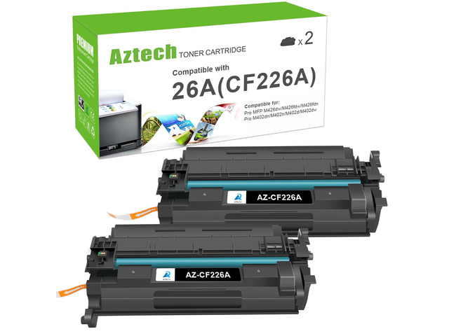 26A CF226A Toner Cartridge for HP Printer 26X CF226X MFP M426fdw 2 Pack Compatible for HP LaserJet 26A CF226A Pro M402dn M402n M402dw MFP M426fdw...