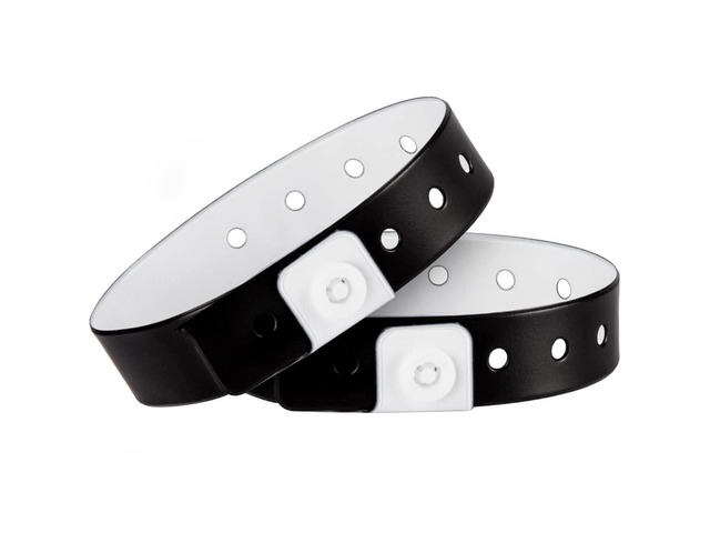Plastic Wristbands Black 500 Pack, Viny Wristbands for Events Disposable Event Wristbands, Waterproof Security, Colored Identification Wristbands...