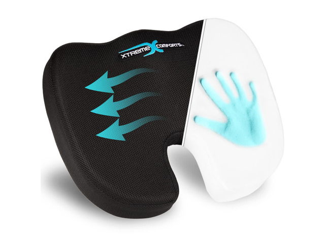 Seat Cushion, Tailbone Relaxer - Coccyx Cushion for Tailbone Pain Desk, Wheelchair & Car Use - Back Support Pillow for Chair