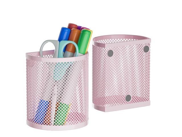 Magnetic Pen Holderr, 2 Pack Metal Stainless Steel Pen Basket Locker Organizer Accessories, Powerful Magnet Pen Holder for...