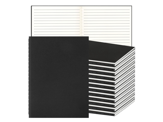 24 Pack A5 Black Cover College Ruled Notebooks Bulk, Journaling Notebooks A5 Lined College Ruled Notebook, 8.3x5.5 Inches 60 Pages Travel Journal...