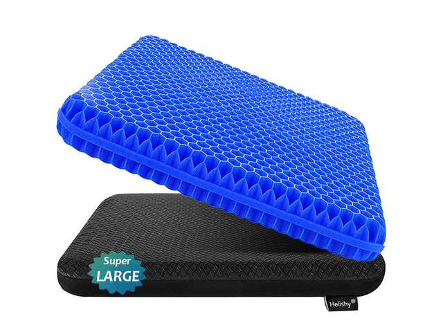 Gel Seat Cushion for Long Sitting, Super Large Gel Cushion Chair Pads with Non-Slip Cover for Home Office Car Seat Wheelchair, Soft Breathable...