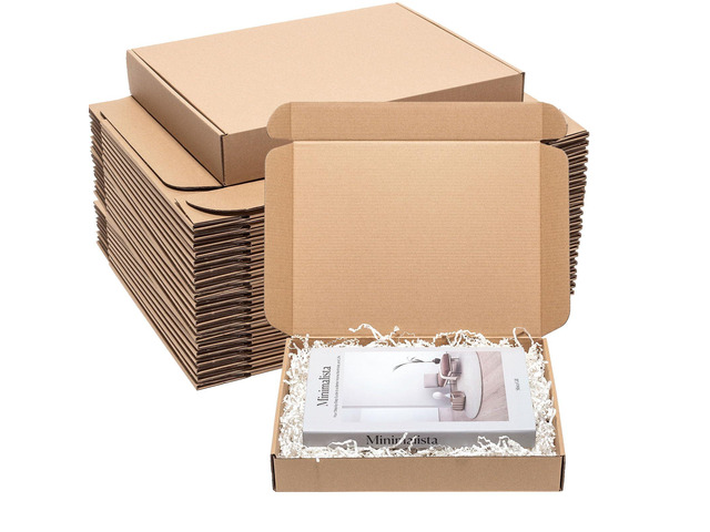 Brown Shipping Boxes 13x10x2' 30 Pack Corrugated Cardboard Mailers Kraft Medium Literature Mailer Packaging Supplies, Mailing Boxes for Small Business