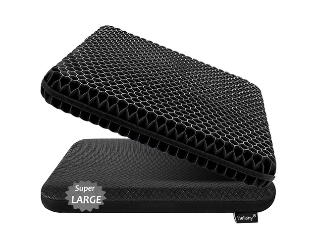 Gel Seat Cushion for Long Sitting, Super Large Gel Cushion Chair Pads with Non-Slip Cover for Home Office Car Seat Wheelchair, Soft Breathable...