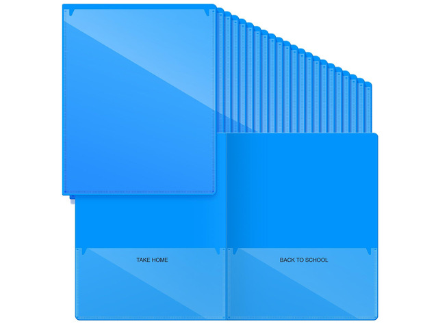 100 Pcs Folders Take Home Heavy Duty 2 Pocket Homework Folder for Students Parent Teacher Communication, 11.8 x 9.45 Inch(Blue)