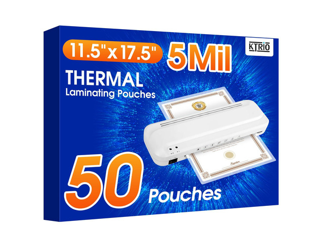 50 Pack Laminating Sheets 5 Mil, Laminating Pouches for 11x17 Paper Actual 11.5 x 17.5 Thermal Laminate Sheets for Laminator, Large Clear...