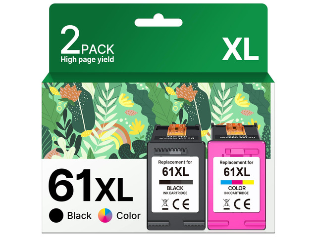 61XL Ink Cartridge Replacement for HP Ink 61 for HP 61 Ink Works with HP Envy 4500 5530 5534 4502 Deskjet 1000 1010 2540 3000 3510 Officejet 4630...