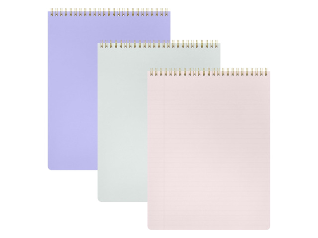 Top Bound Spiral Notebook, 3 Pack, Lined Notepad, (Lavender/Blush/Light Grey), 70 Sheets (140 Pages) Per Notebook, Wide/Legal Ruled, 8.5 inches x...
