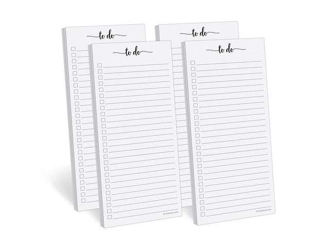 To Do List Notepad, Skinny 3.7x8.5 Inches, 4-Pack, 50 Sheets Each Made in USA - Slim College Ruled Checklist Pads for Tasks, Errands and Groceries,...