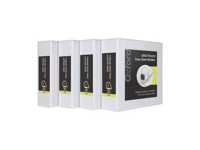3 Ring Binders, Binders for School and Office, 3 Inch ONE-Touch Easy Open D Rings, 3-Sided View Binder Covers, Xtralife Hinge, Non-Stick, PVC-Free,...