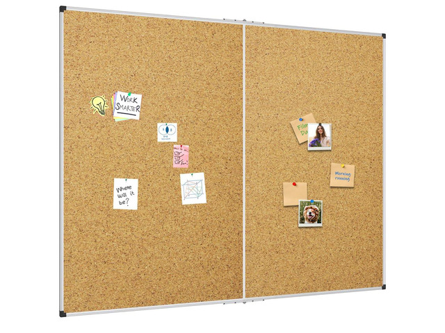 XBoard Large Cork Bulletin Board 60 x 48 Inch Corkboard with Aluminum Frame, 5' x 4' Message Notice Board for School, Home & Office Wall Display...
