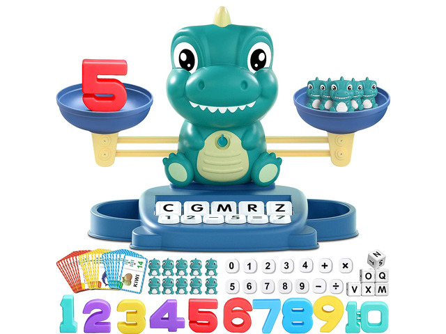 Dinosaur Math Balance Toys, Montessori Toys for 3 Years Old Kids Matching Letter, Learning and Educational Toys for Boys Girls - Birthday Gifts for...